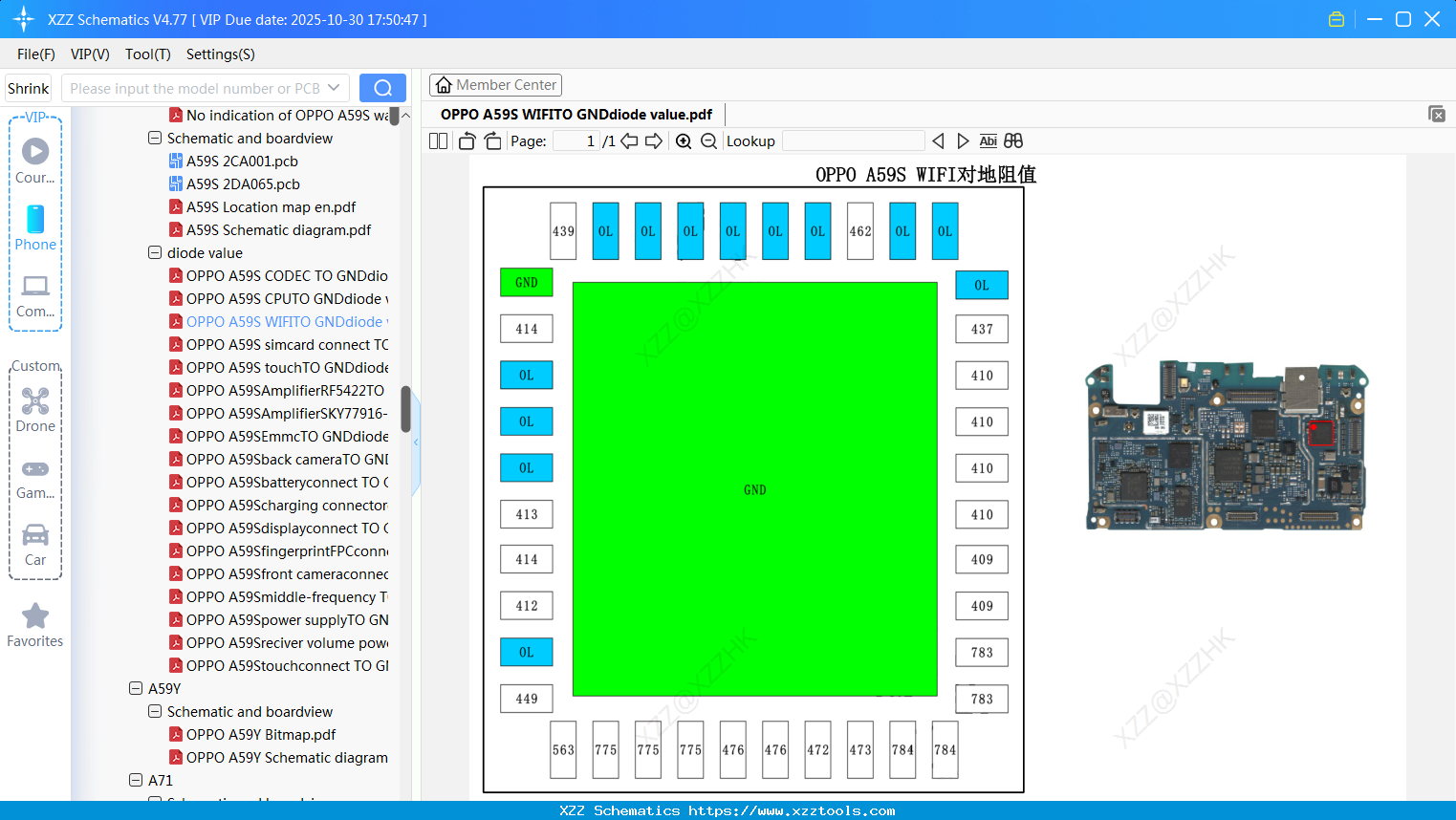 OPPO A59S WIFITO GNDdiode Value